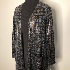 LuLaRoe Sarah Metallic Duster Cardigan - S